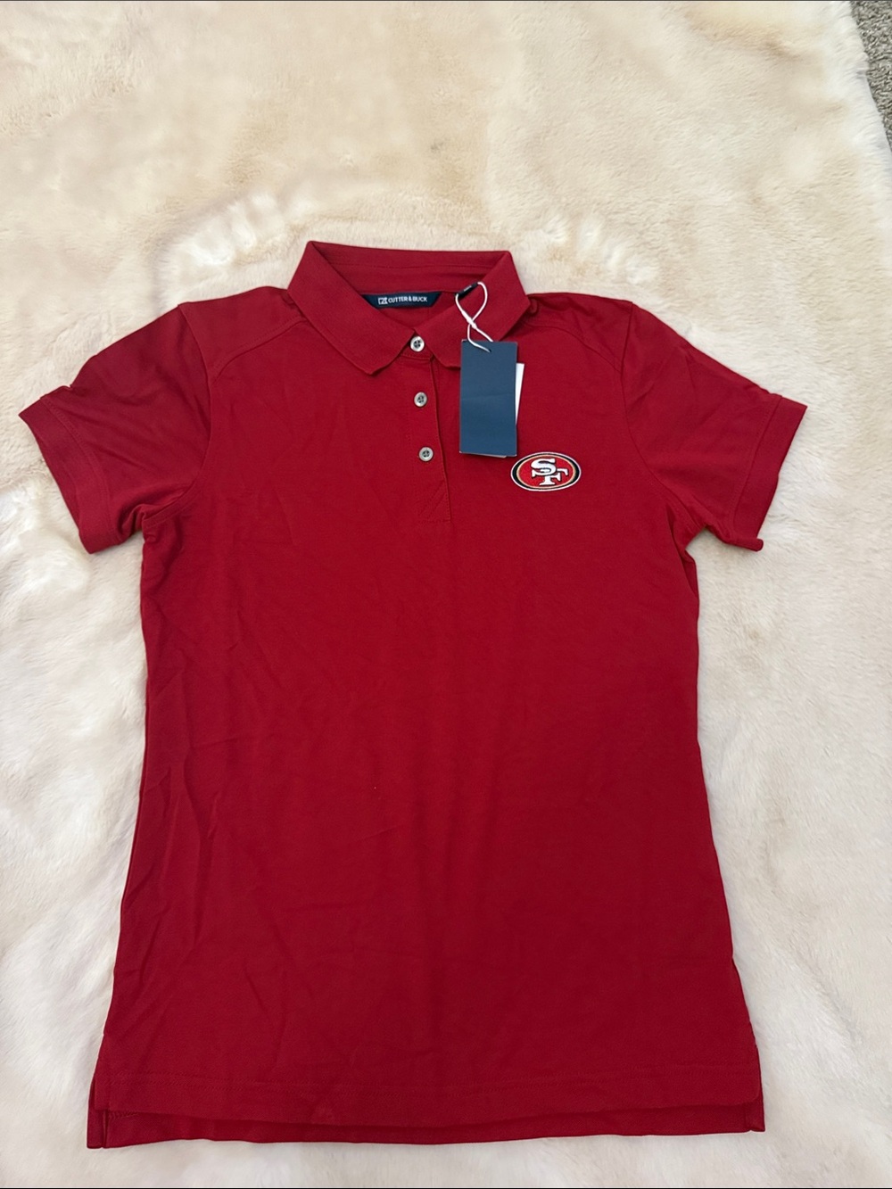 Cutter & Buck Red Short-Sleeve Polo with Team Patch